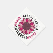乳がん認識度サポートピンク花 スタンダードカクテルナプキン (角)
