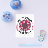 乳がん認識度サポートピンク花 チラシ (シングル)