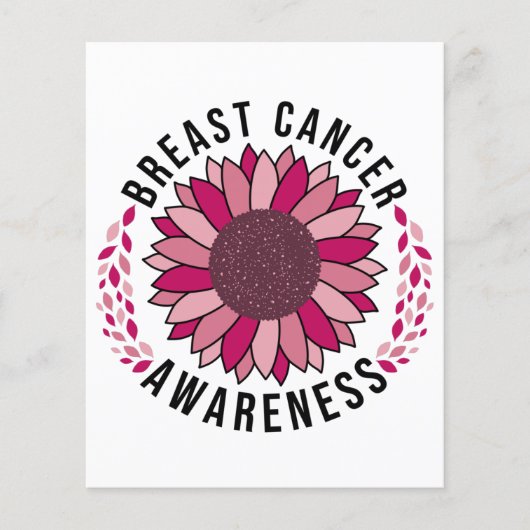 乳がん認識度サポートピンク花 チラシ (正面)