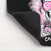 乳がん認識度スカルF Ckがんピンクリブ マウスパッド (コーナー)