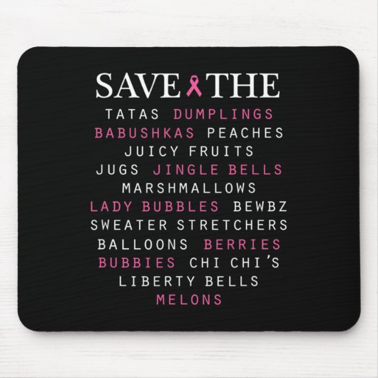 乳がん認識度スラング用語 マウスパッド (正面)