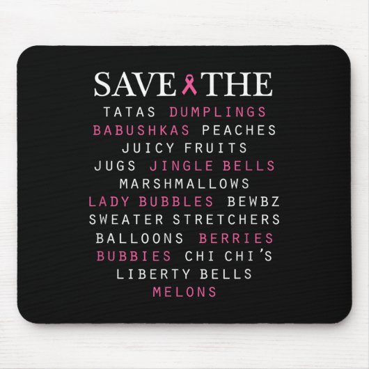 乳がん認識度スラング用語 マウスパッド (正面)