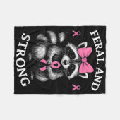 乳がん認識度タヌキFeralと強 フリースブランケット (正面(横))