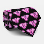 乳がん認識度ダイヤモンドロゴブラック ネクタイ (ロール)
