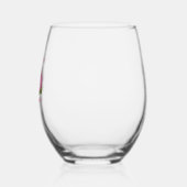 乳がん認識度ティー10月衣服ピンク ステムなしワイングラス (左)