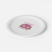 乳がん認識度ティー10月衣服ピンク ペーパープレート (アングル)