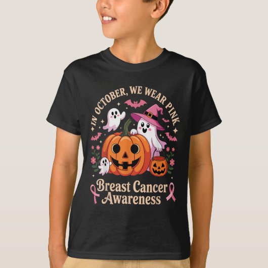 乳がん認識度ハロウィーン10月We Tシャツ (正面)