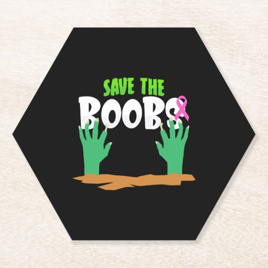 乳がん認識度ハロウィーン ペーパーコースター (正面)