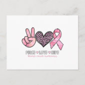 乳がん認識度ハートヒョウ印刷ピンク 案内ポストカード (正面)