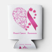 乳がん認識度ハートフローラピンクリボン 缶クーラー (裏面)