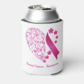 乳がん認識度ハートフローラピンクリボン 缶クーラー (缶裏面)
