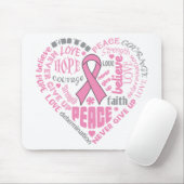 乳がん認識度ハート語 マウスパッド (マウス)