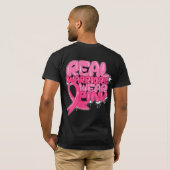 乳がん認識度バブル文字 Tシャツ (裏面フル)