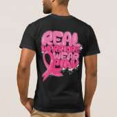 乳がん認識度バブル文字 Tシャツ (裏面)