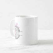 乳がん認識度バレーボールと闘う コーヒーマグカップ (正面左)