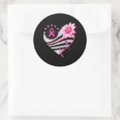 乳がん認識度ヒマワリきらきら光る信仰 ラウンドシール (バッグ)