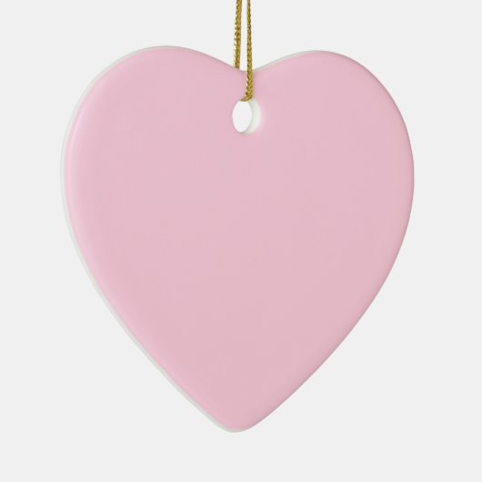 乳がん認識度ピンクかわいいハートクリスマス セラミックオーナメント (右)