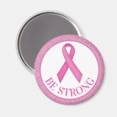 乳がん認識度ピンクグリッター マグネット (正面/裏面)