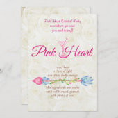 乳がん認識度ピンクハートレシピボホ 招待状 (正面/裏面)