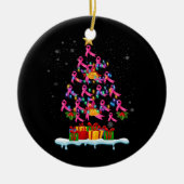 乳がん認識度ピンクファミリーマッチングクリス セラミックオーナメント (正面)