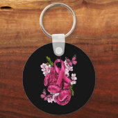 乳がん認識度ピンクボクシング手袋ピンクRi キーホルダー (正面)