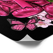 乳がん認識度ピンクボクシング手袋ピンクRi ポスター (角)