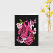 乳がん認識度ピンクボクシング手袋P カード (黄色い花)