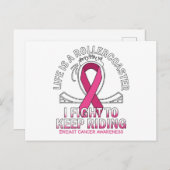 乳がん認識度ピンクリボンとがん闘い ポストカード (正面/裏面)