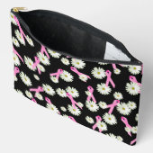 乳がん認識度ピンクリボンとデイジー アクセサリーポーチ (見開き)