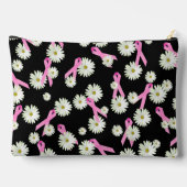 乳がん認識度ピンクリボンとデイジー アクセサリーポーチ (裏面)