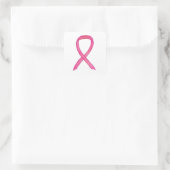 乳がん認識度ピンクリボンシールデカール スクエアシール (バッグ)