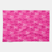 乳がん認識度ピンクリボンパターン キッチンタオル (横)