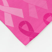 乳がん認識度ピンクリボンパターン フリースブランケット (角)