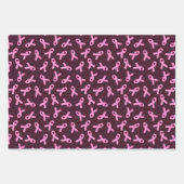 乳がん認識度ピンクリボンパターン ラッピングペーパーシート (正面2)