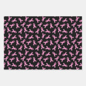 乳がん認識度ピンクリボンパターン ラッピングペーパーシート (正面)