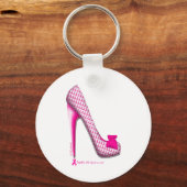 乳がん認識度ピンクリボンヒール キーホルダー (正面)