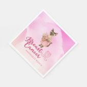 乳がん認識度ピンクリボンフローリスト スタンダードランチョンナプキン (角)