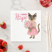 乳がん認識度ピンクリボンフローリスト スタンダードランチョンナプキン (インサイチュ)