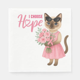 乳がん認識度ピンクリボンフローリスト スタンダードランチョンナプキン