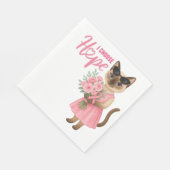 乳がん認識度ピンクリボンフローリスト スタンダードランチョンナプキン (角)