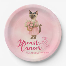 乳がん認識度ピンクリボンフローリスト ペーパープレート