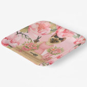 乳がん認識度ピンクリボンフローリスト ペーパープレート (傾斜あり)