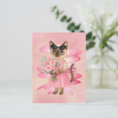 乳がん認識度ピンクリボンフローリスト ポストカード (スタンド正面)