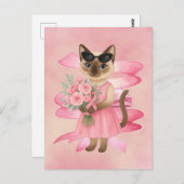 乳がん認識度ピンクリボンフローリスト ポストカード (正面/裏面)