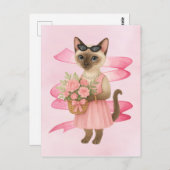 乳がん認識度ピンクリボンフローリスト ポストカード (正面/裏面)