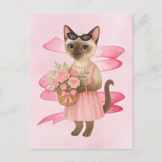 乳がん認識度ピンクリボンフローリスト ポストカード (正面)