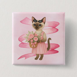 乳がん認識度ピンクリボンフローリスト 缶バッジ