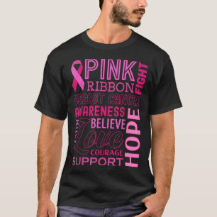 乳がん認識度ピンクリボン希望サポートB Tシャツ