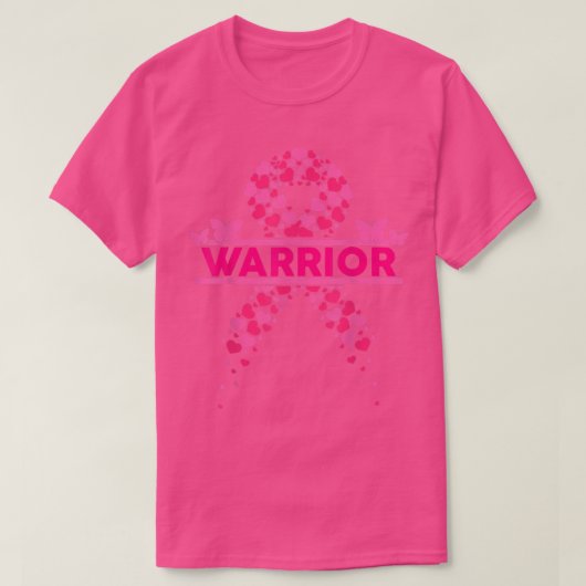 乳がん認識度ピンクリボン戦士ギフト Tシャツ (デザイン正面)