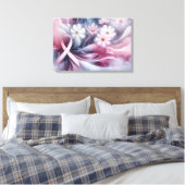 乳がん認識度ピンクリボン抽象芸術 キャンバスプリント (インサイチュ (寝室))